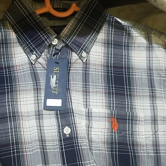 U.S polo slim fit dress shirt. - Picture 2 of 4